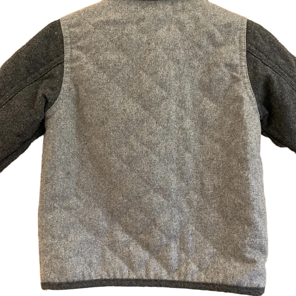 Gray button up quilted wool/poly jacket, fully lined, sz 18 months. - Picture 5 of 7